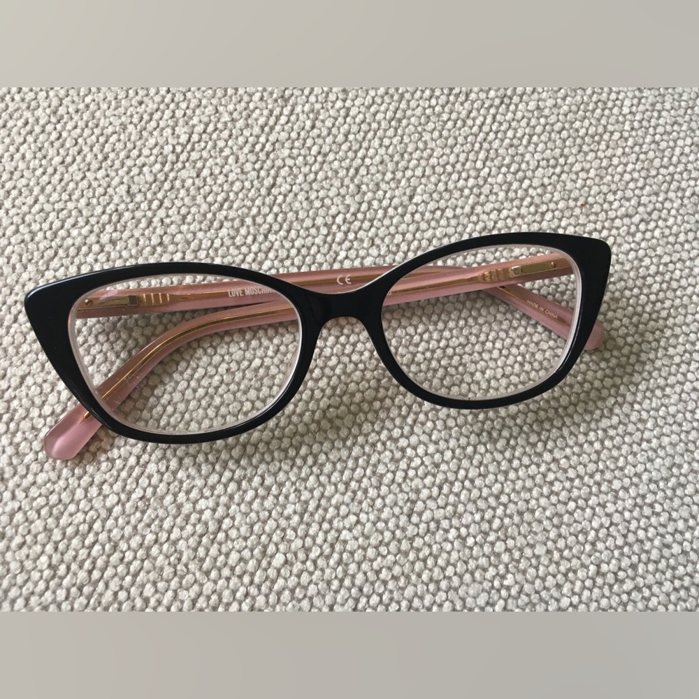 Love Moschino MOL548 - 807 Black Black & Pink Cat-Eye Optical Frames